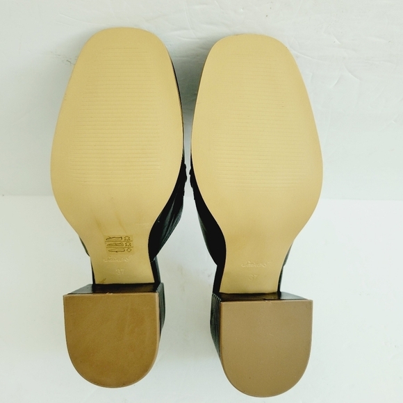 NEW SAINT G Jasmine Black Leather Heeled Loafer Size 7 - Picture 7 of 9